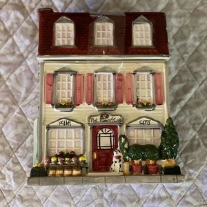 The Flower Store Cookie Jar Sherwood Brands 1999 Ceramic Victorian House Ex Cond